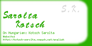 sarolta kotsch business card